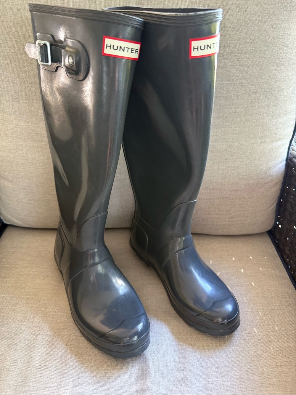 Never worn Hunter Women's  Tall Rain Boots in Dark Gray